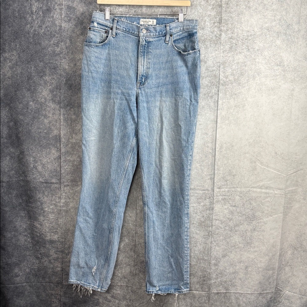 Abercrombie & Fitch The 90's Straight Ultra High Rise Curve Love Size 12 Long